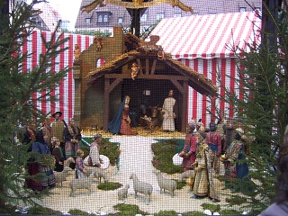 Foto der Krippe auf dem Christkindlesmarkt in Nürnberg